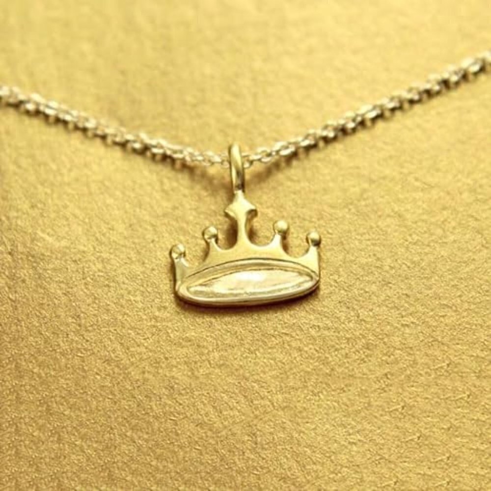 Dogeared Good Vibes Only, Gold Crown Pendent Necklace  - NEW - Picture 2 of 4
